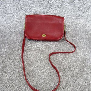 Vintage Coach Bag Penny Pocket Red Leather Glove Tanned 9755